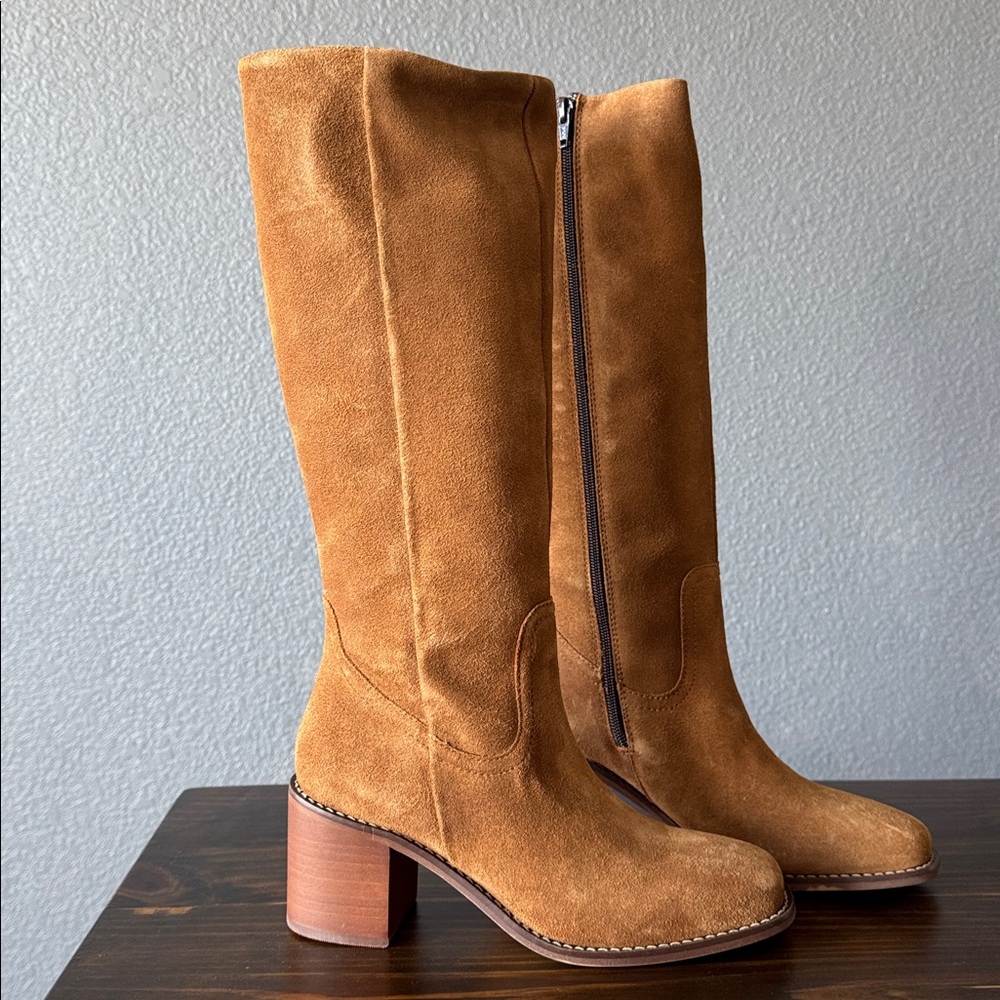 Portland Leather Tan Knee-High Boots - Picture 3 of 14